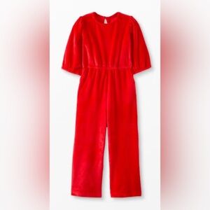 Hanna Andersson Red Velour Jumpsuit size 10
